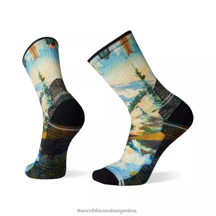 FFV046170 niebla azul The North Face calcetines deportivos con estampado de montaña y amortiguación ligera de alto rendimiento