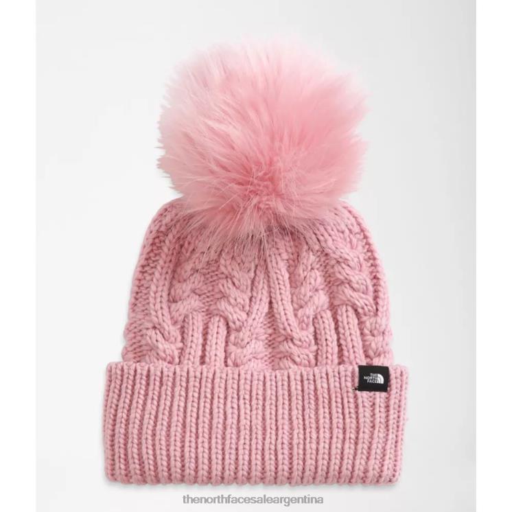 FFV045754 camafeo rosa The North Face gorro con pompón de pelo oh mega de niños