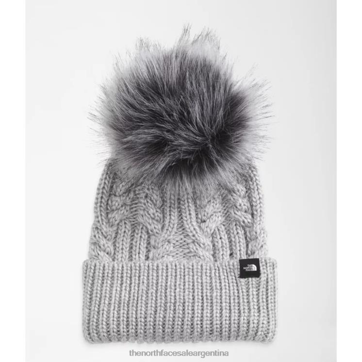 FFV045756 gris The North Face gorro con pompón de pelo oh mega de niños