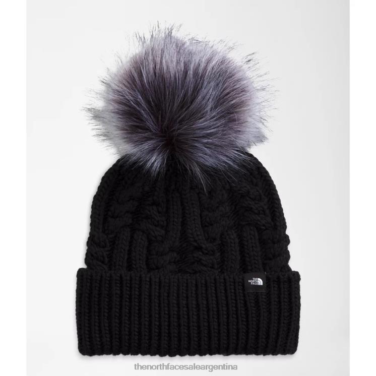 FFV045757 negro The North Face gorro con pompón de pelo oh mega de niños
