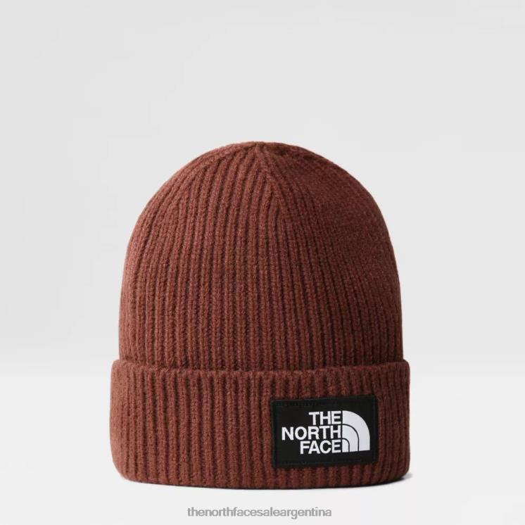 FFV04111 roble oscuro The North Face gorro con puños y logo de tnf