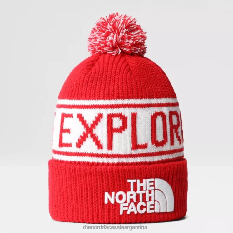 FFV04121 rojo The North Face gorro retro con pompón tnf