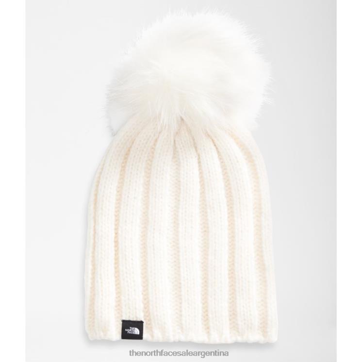 FFV043784 blanco The North Face gorro con pompón oh mega city para mujer