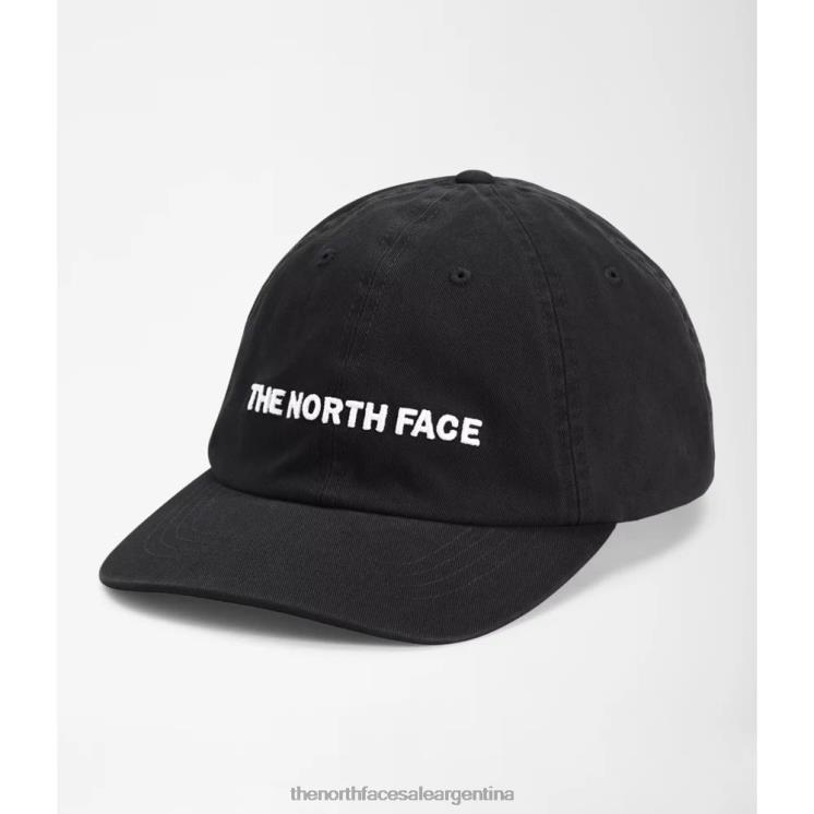 FFV043998 negro The North Face gorra con bordado horizontal