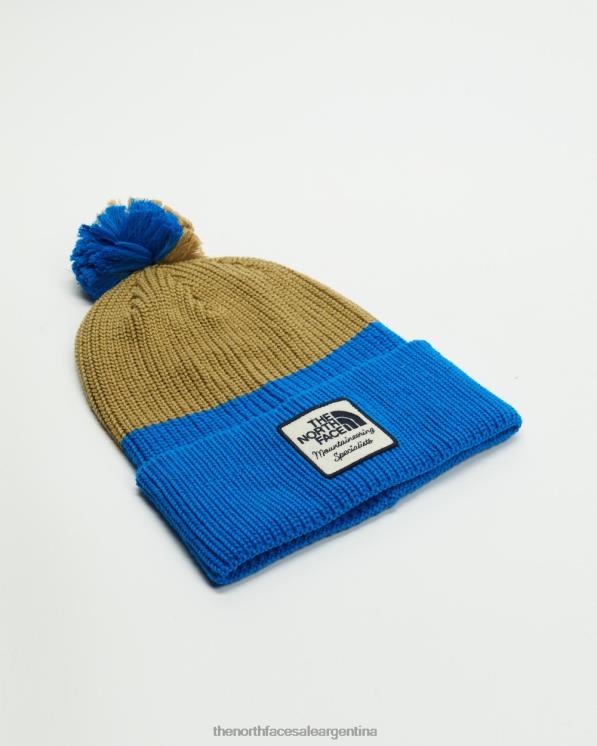 FFV047150 bronceado y azul The North Face gorro con pompón tradicional