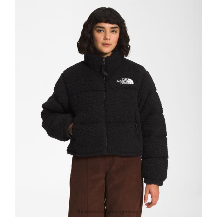 FFV046067 negro The North Face chaqueta nuptse de pelo alto para mujer