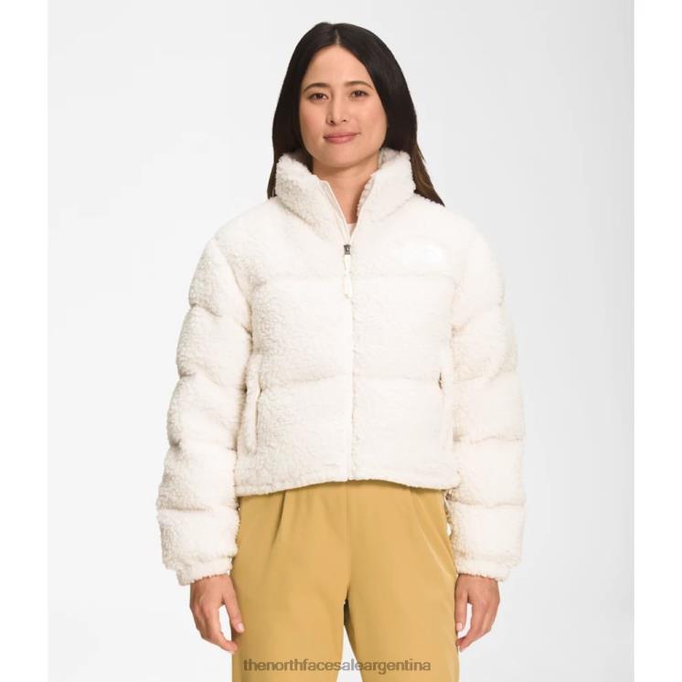 FFV046068 blanco The North Face chaqueta nuptse de pelo alto para mujer