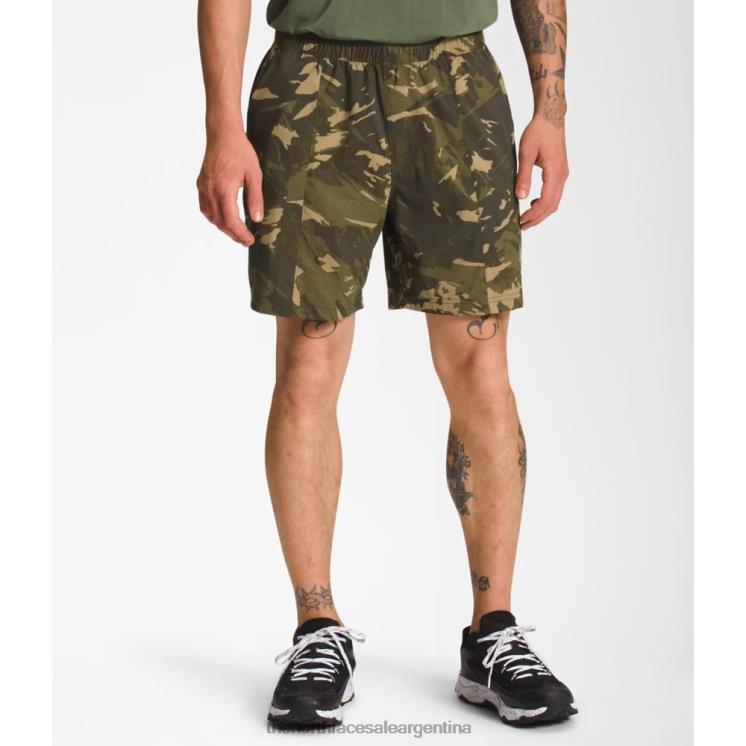 FFV044993 verde pardo The North Face pantalones cortos sin cordones clase v estampados para hombres