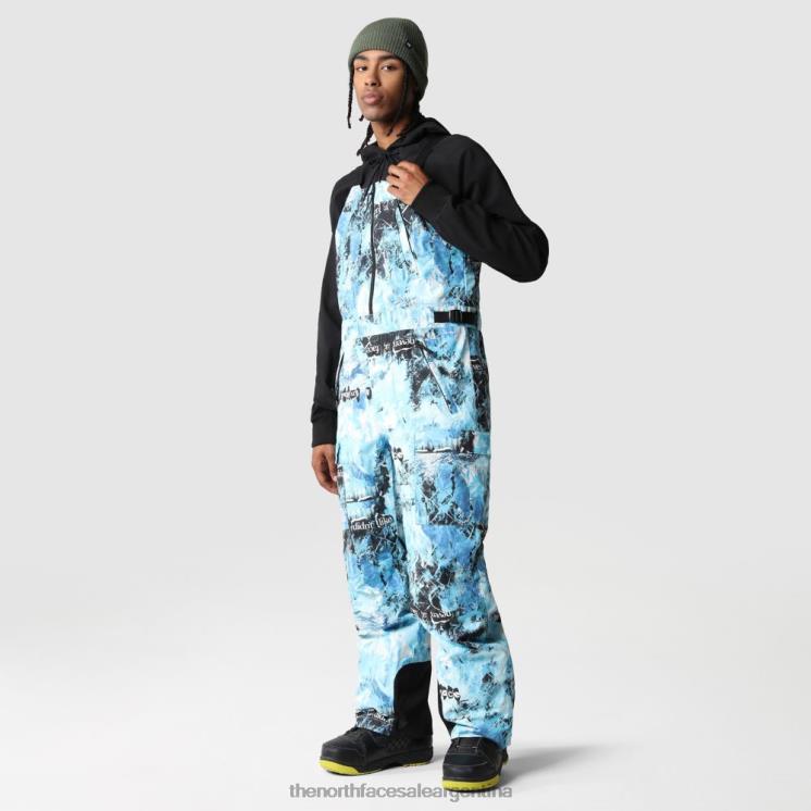 FFV042279 azul nórdico The North Face pantalones con tirantes dragline estampados para hombre
