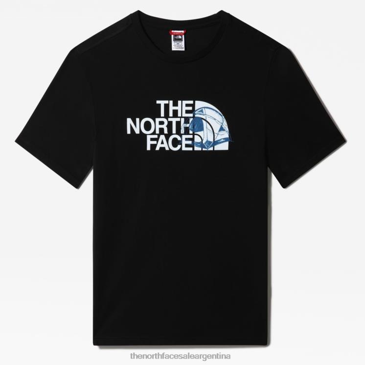 FFV041499 negro The North Face camiseta con gráfico de media cúpula para hombre
