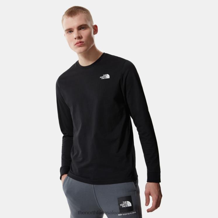 FFV04164 negro The North Face camiseta de manga larga con cúpula simple para hombre