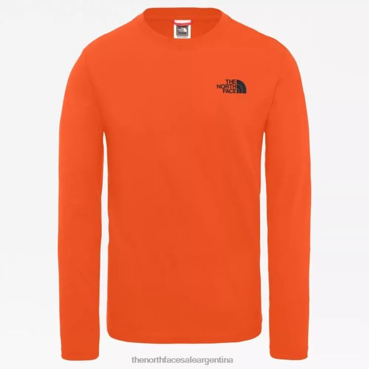 FFV042417 casa de ladrillo rojo The North Face Camiseta New Peak de manga larga para hombre.