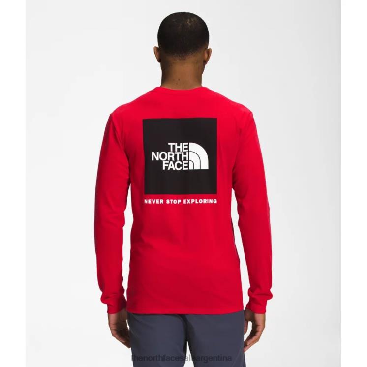 FFV043366 negro rojo The North Face camiseta de manga larga para hombre box nse rojo negro