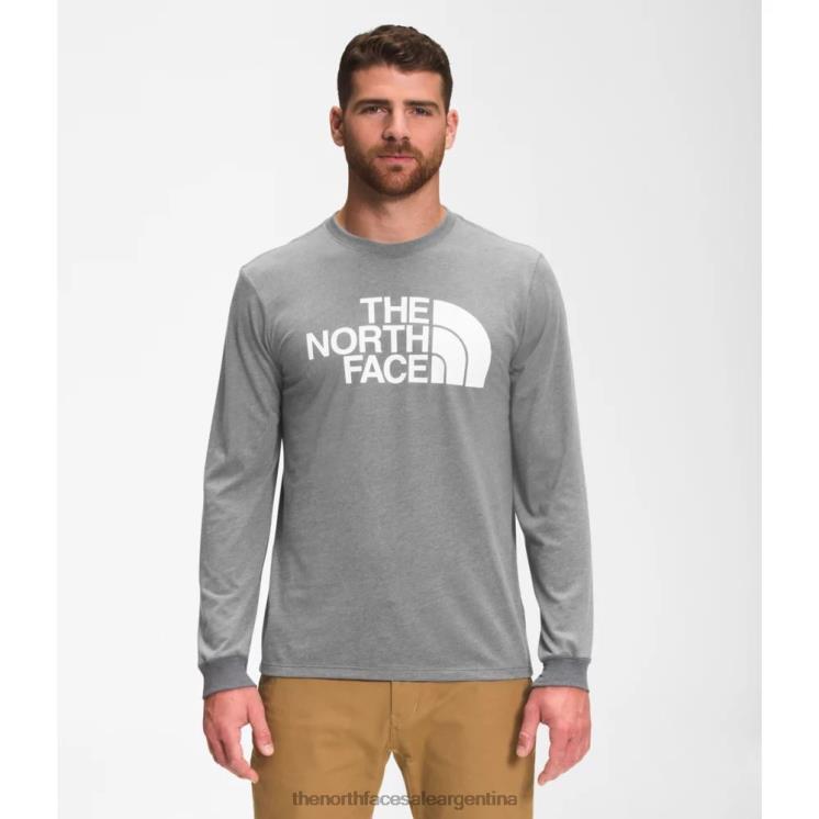 FFV043407 gris The North Face camiseta de media cúpula de manga larga para hombre
