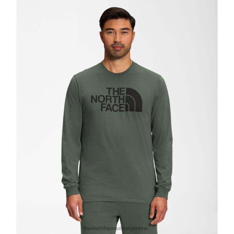 FFV043414 tomillo negro The North Face camiseta media cúpula de manga larga para hombre negro tomillo