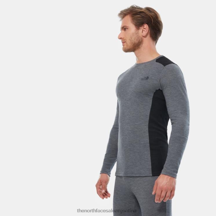 FFV04394 gris The North Face top de manga larga fácil para hombre