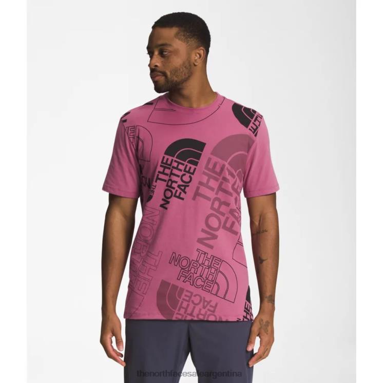 FFV045451 rojo violáceo The North Face camiseta de manga corta con inyección gráfica para hombre