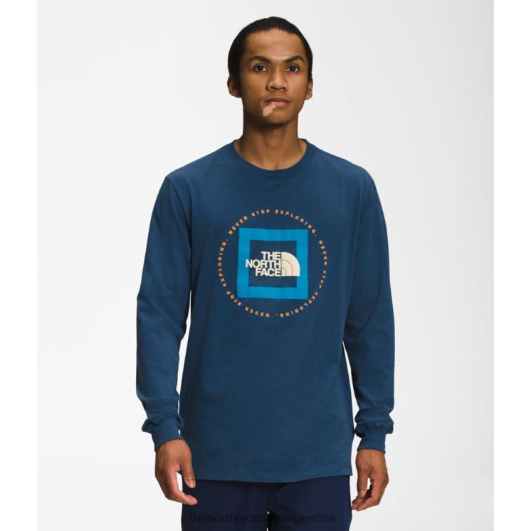 FFV045454 azul sombreado The North Face camiseta geo nse de manga larga para hombre