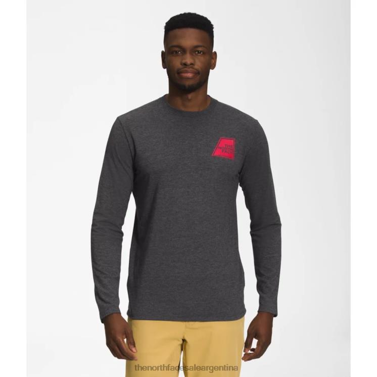 FFV045536 negro The North Face Camiseta de manga larga con marcas de logo y mezcla tricolor para hombre