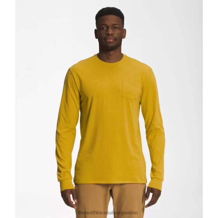 FFV046249 oro mineral The North Face camiseta de manga larga con bolsillo para hombre