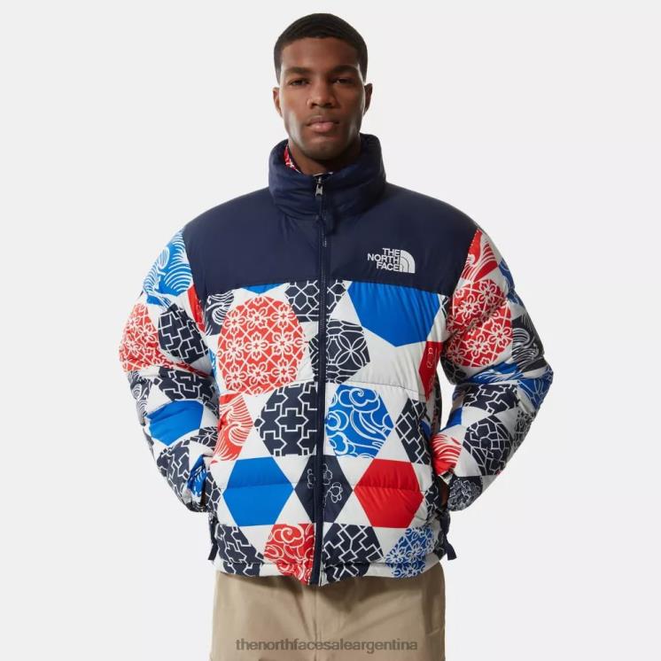 FFV041256 azul ic geo The North Face chaqueta de plumas retro nuptse con estampado 1996 para hombre