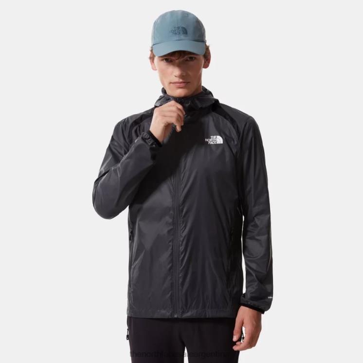 FFV041560 gris The North Face chaqueta cortavientos atlética al aire libre con cremallera completa para hombre
