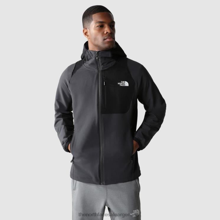 FFV042225 gris The North Face sudadera con capucha softshell atlética para hombre al aire libre