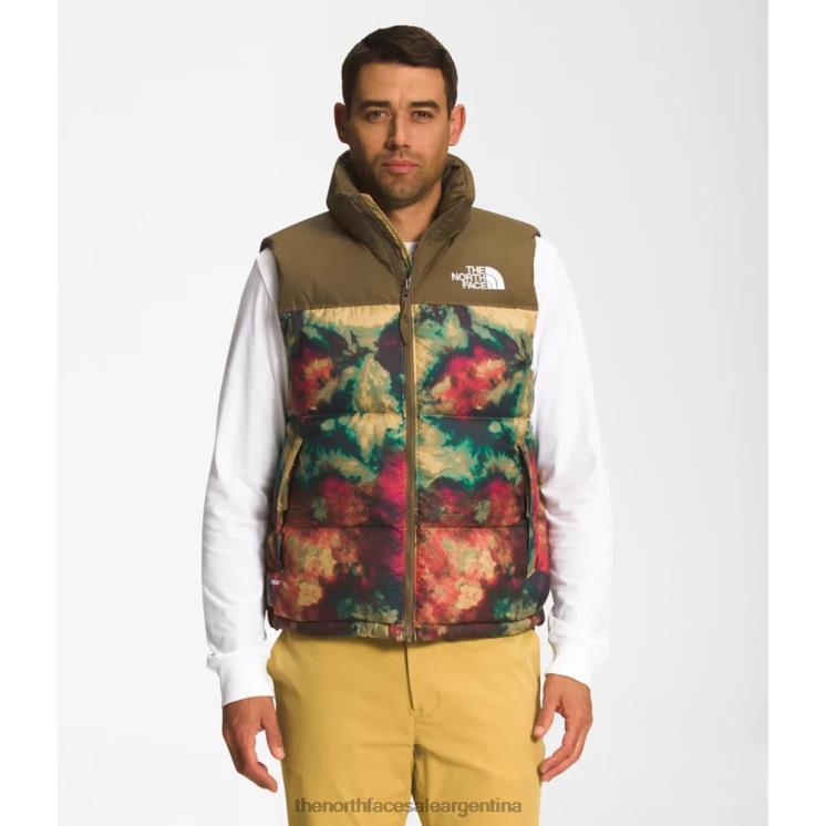 FFV044268 hielo bronceado The North Face chaleco nuptse retro estampado 1996 para hombre