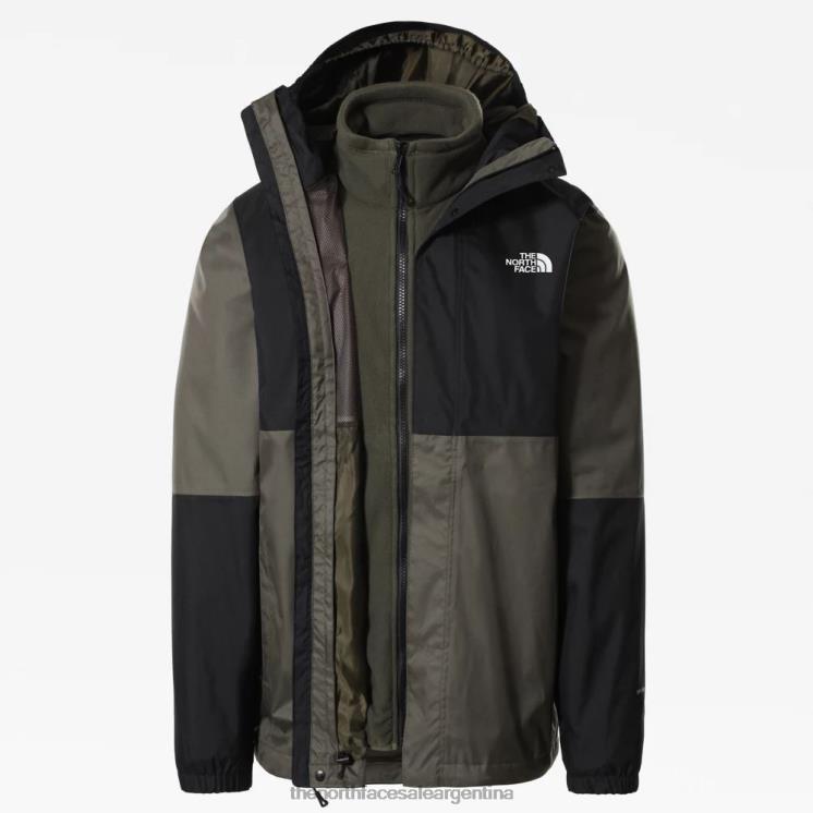 FFV04454 nuevo verde pardo The North Face chaqueta triclimate para hombre