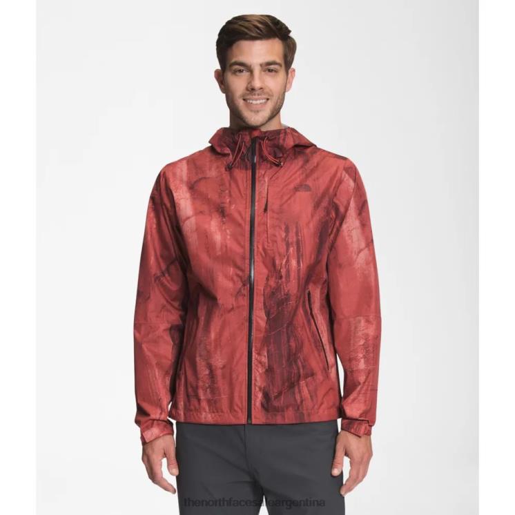 FFV044767 granito rojo The North Face chaqueta alta vista estampada para hombre