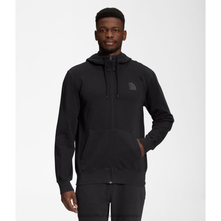 FFV045515 negro The North Face sudadera con capucha y cremallera completa teñida en prenda para hombre