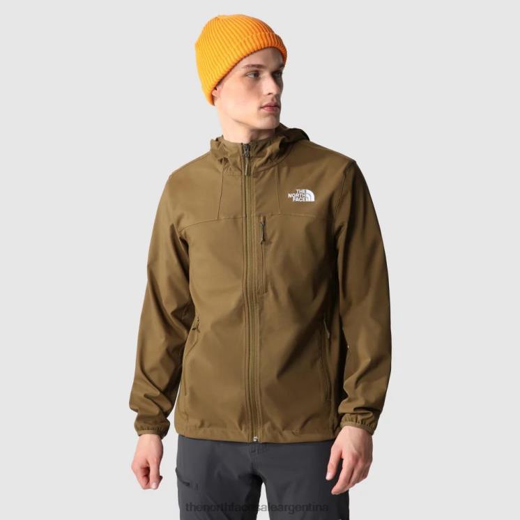 FFV0455 oliva militar The North Face chaqueta con capucha ágil para hombre
