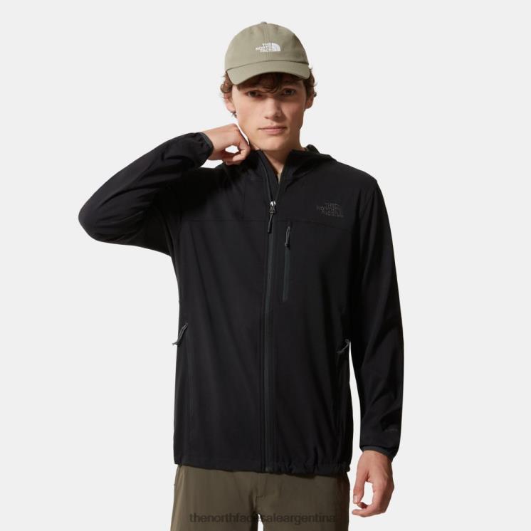 FFV0456 negro The North Face chaqueta con capucha ágil para hombre
