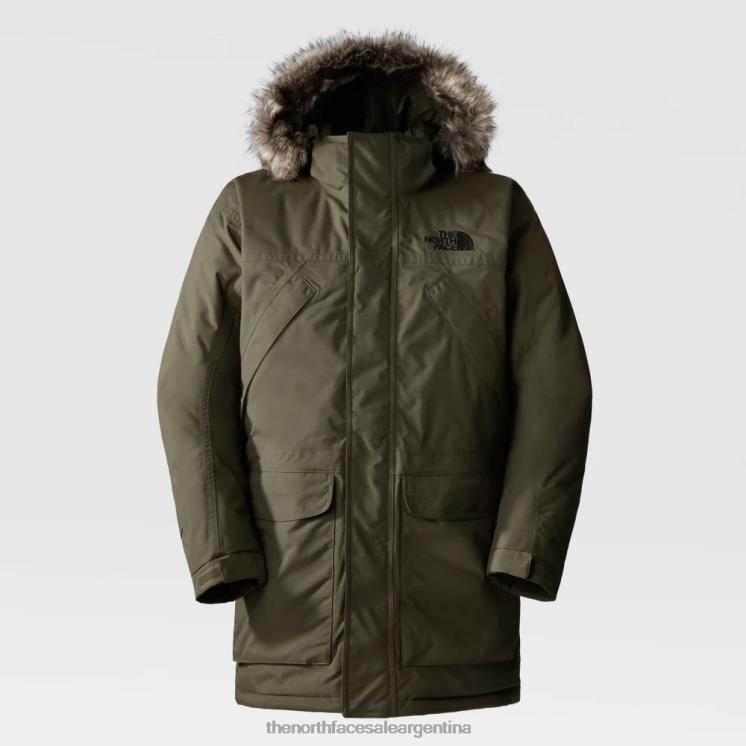 FFV0481 nuevo verde pardo The North Face parka nueva con pico para hombre