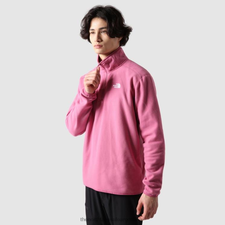 FFV041169 rojo violáceo The North Face hombre 100 glaciar 1/4 cremallera polar