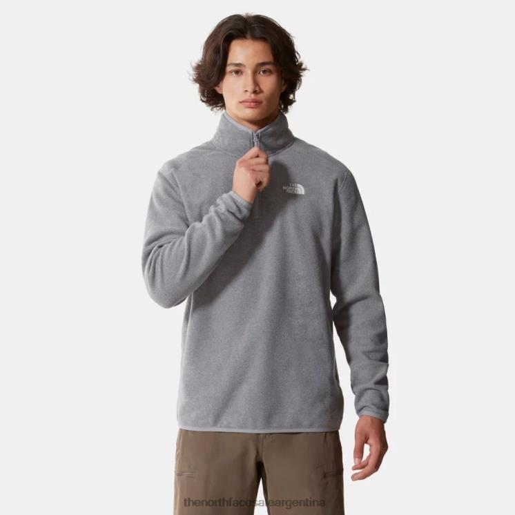 FFV041172 gris The North Face hombre 100 glaciar 1/4 cremallera polar