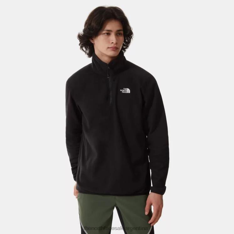 FFV041174 negro The North Face hombre 100 glaciar 1/4 cremallera polar
