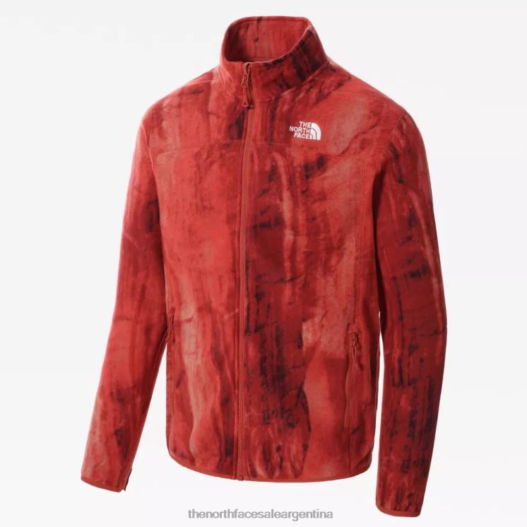 FFV041179 granito rojo The North Face Polar 100 Glacier con cremallera completa para hombre.