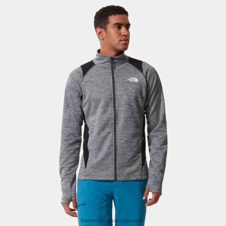 FFV041240 gris The North Face Chaqueta deportiva con cremallera completa para exteriores para hombre