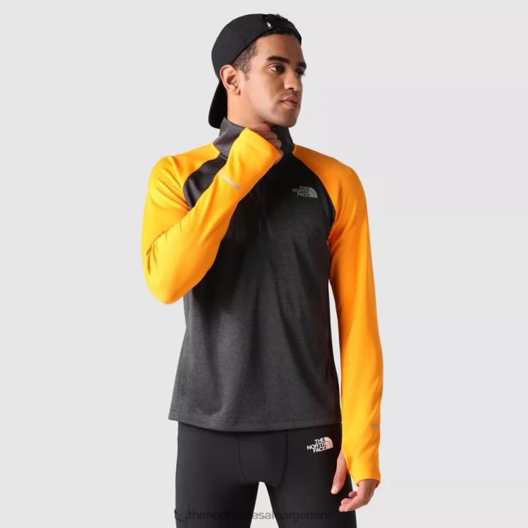 FFV041594 negro-naranja The North Face polar negro naranja hombre 1/4 zip run