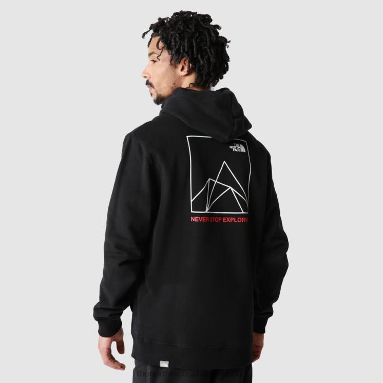 FFV041919 negro-rojo The North Face sudadera con capucha coordinada hombre negro rojo