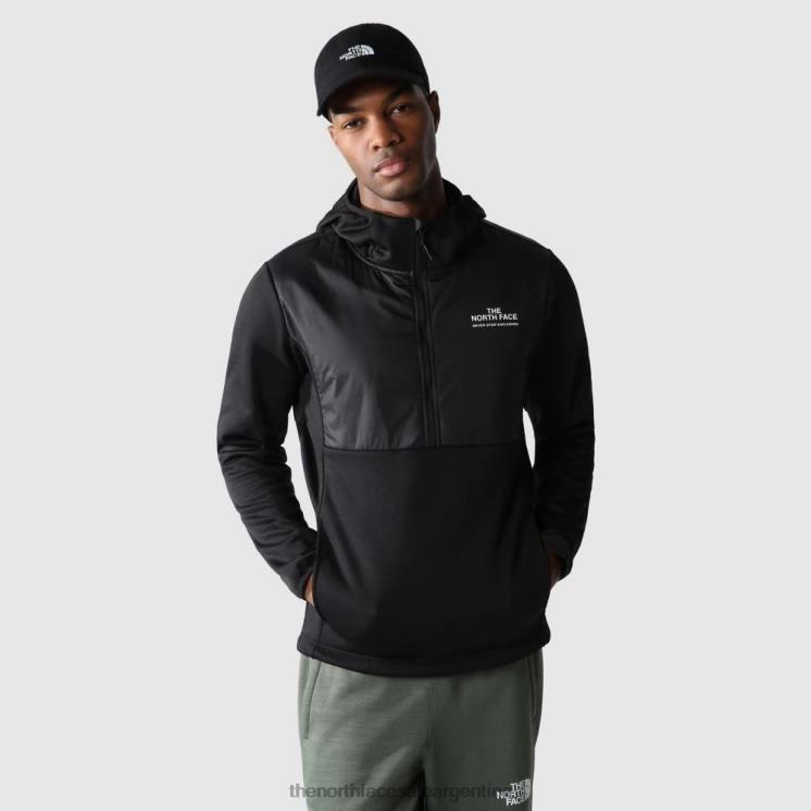 FFV042134 negro The North Face hombre entrenando polar con aislamiento y cremallera de 1/4