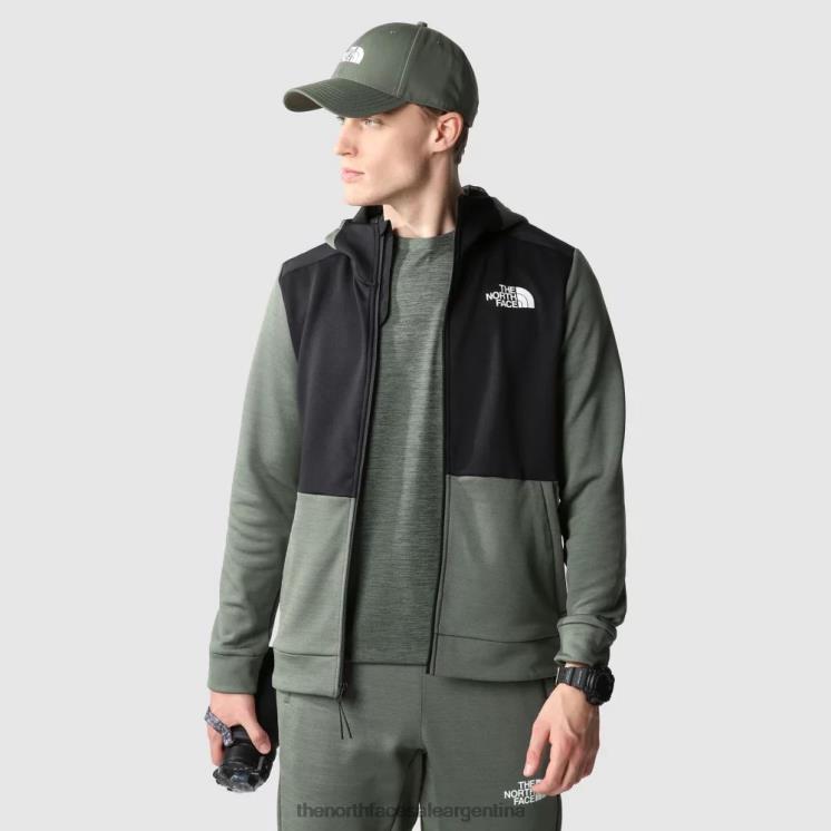 FFV042152 tomillo oscuro The North Face Polar de entrenamiento con cremallera completa para hombre.
