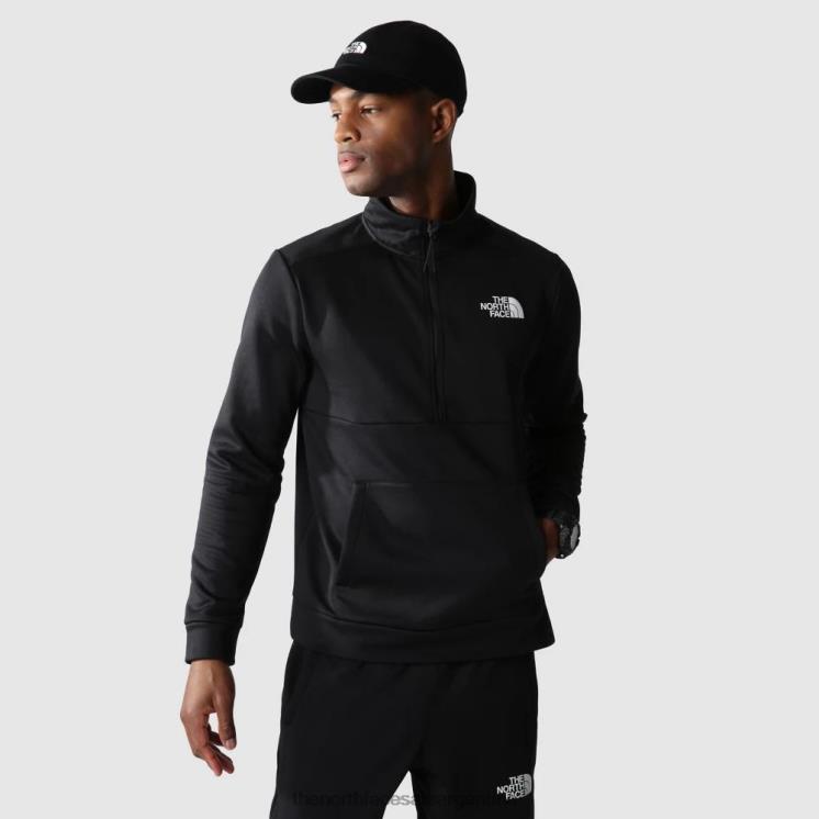 FFV042156 negro The North Face hombre entrenando forro polar con cremallera 1/4