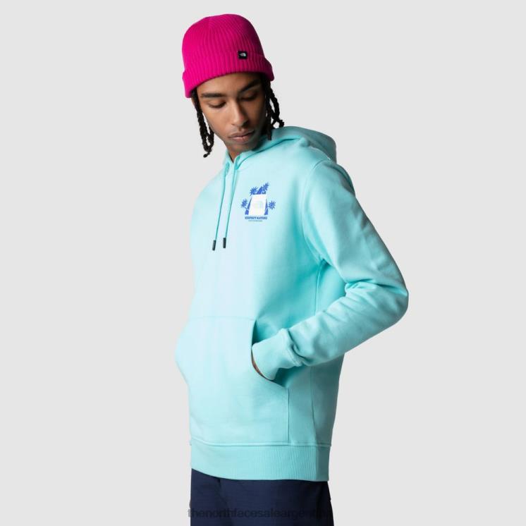 FFV042315 mojito verde The North Face los hombres respetan la sudadera con capucha delantera