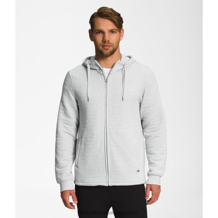 FFV044654 gris The North Face sudadera con capucha y cremallera completa acolchada con pico largo para hombre
