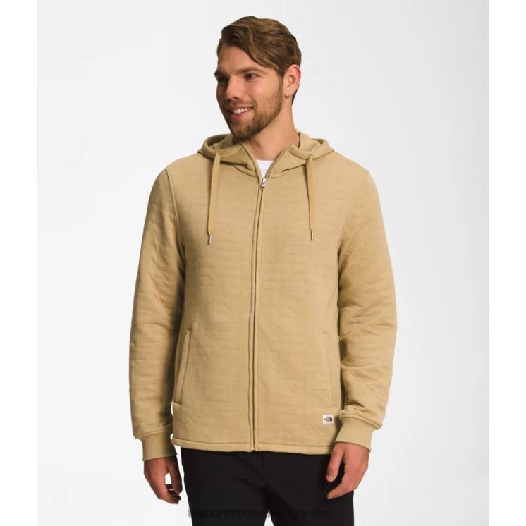 FFV044655 brezo bronceado The North Face sudadera con capucha y cremallera completa acolchada con pico largo para hombre