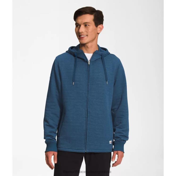 FFV044658 azul blanco The North Face sudadera con capucha y cremallera completa acolchada con pico largo para hombre