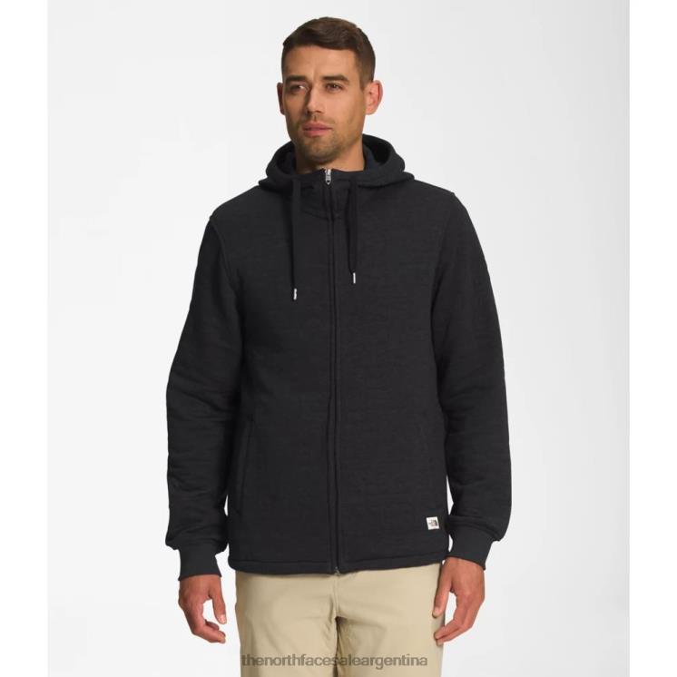 FFV044659 brezo negro The North Face sudadera con capucha y cremallera completa acolchada con pico largo para hombre