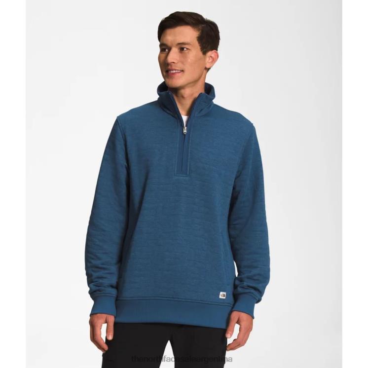 FFV044665 azul blanco The North Face hombre largo pico acolchado cremallera